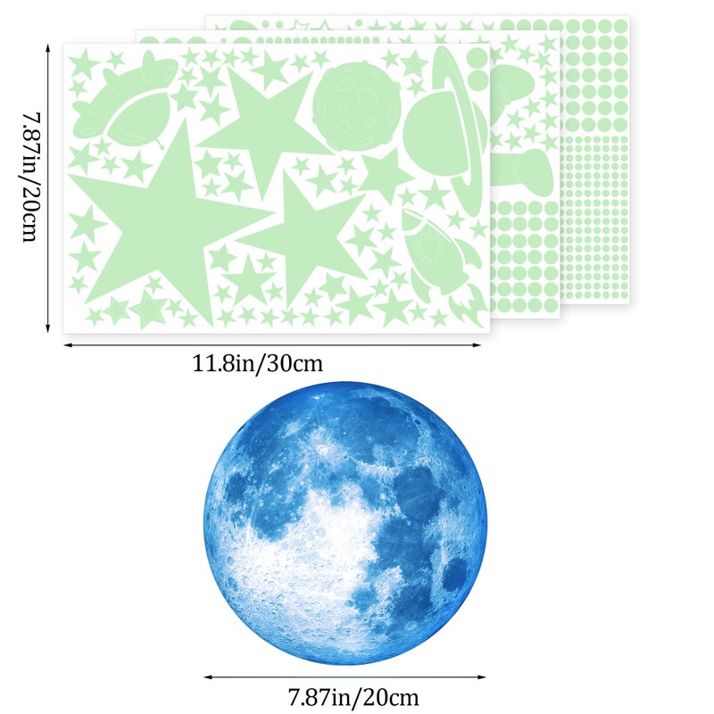Sinekong Glow in The Dark Stars for Ceiling 1106Pcs Glow in The Dark Moon and Planet Wall Decal Luminous Astronaut Universe Galaxy Space Wall Stickers Outer Space Decal for Kids Boys Bedroom Christmas Gift - Image 4